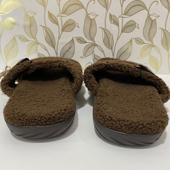 CoFace Unisex Fuzzy Plush Open-Toe Slip ons With Adjustable Buckle Straps NWT - Picture 6 of 11